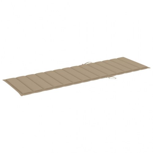 Liggestole 2 stk. med hynder - massivt akacietræ, beige