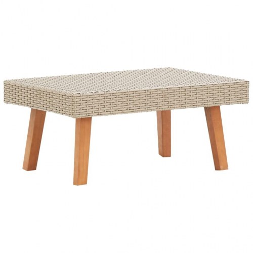 Haveloungesæt 3 dele med hynder i polyrattan - beige