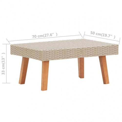 Haveloungesæt 3 dele med hynder i polyrattan - beige