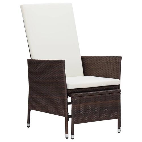 Loungesæt til haven 2 dele med hynder polyrattan brun
