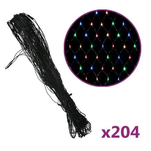 Lysnet 3x2 m 204 LED'er inde/ude farverigt lys