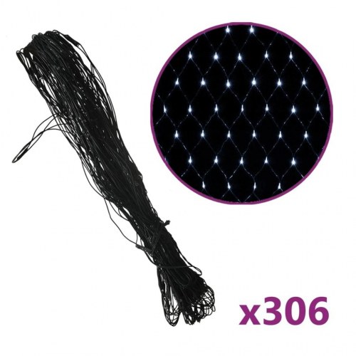 Lysnet 3×3 m med 306 LED - koldt hvidt lys til inde/ude