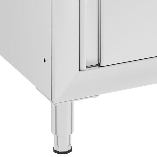 Kommercielt køkkenbord med skab 60x60x96 cm rustfrit stål