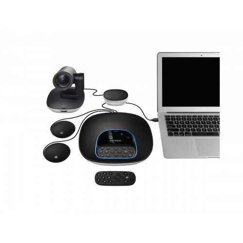 Logitech GROUP udvidelsesmikrofoner – kablet mikrofonsæt, sort (2 stk.)