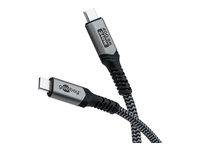Goobay USB-C til USB-C kabel USB4 1 m – sort/grå billede