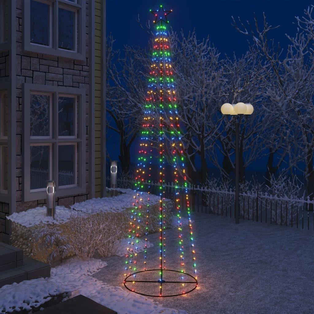 Lysende juletræ 100x360 cm 400 LED'er farverigt lys