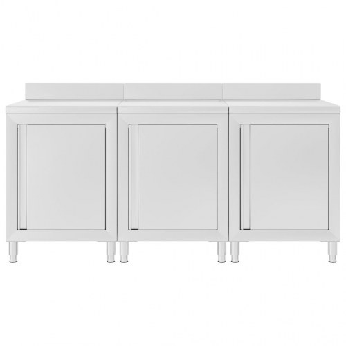 Kommercielt køkkenbord med skab 180x60x96 cm rustfrit stål