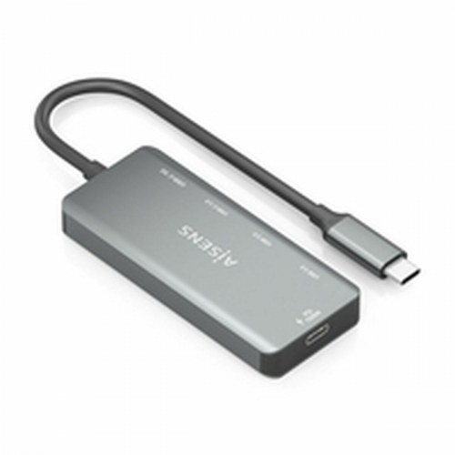 Aisens A109-0946 USB-C hub - grå, 100 W PD, USB 3.0/2.0