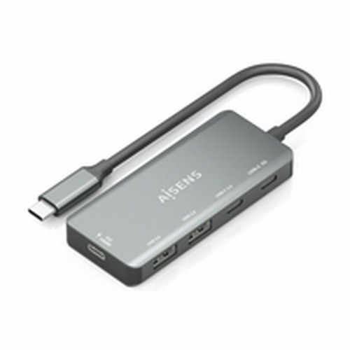 Aisens A109-0946 USB-C hub - grå, 100 W PD, USB 3.0/2.0