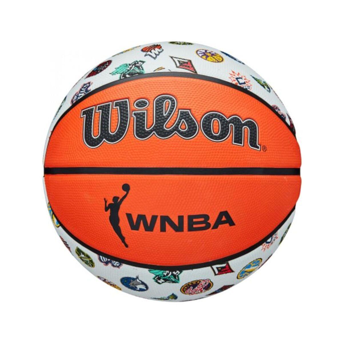 Wilson WNBA All Team basketball - mørk orange/hvid, størrelse 6, naturgummi