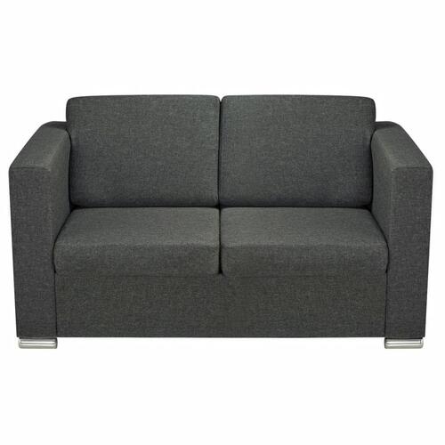 Sofasæt i to dele stof mørkegrå