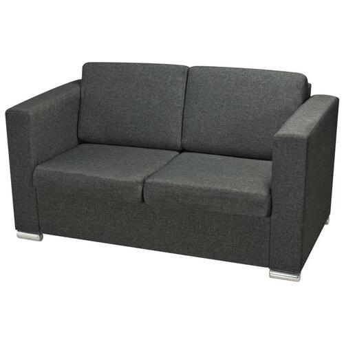 Sofasæt i to dele stof mørkegrå