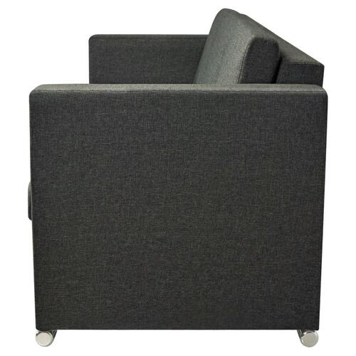 Sofasæt i to dele stof mørkegrå