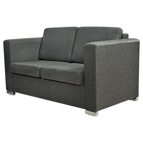 Sofasæt i to dele stof mørkegrå