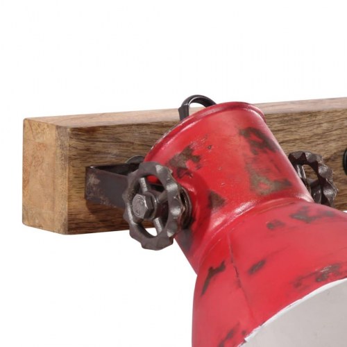 Væglampe med 3 skærme - E27 25 W, 65×25 cm, rustik rød