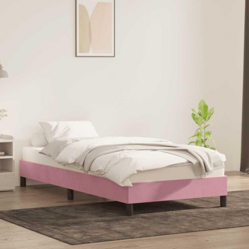 Sengeramme i fløjl 80×210 cm - lyserød, uden madras