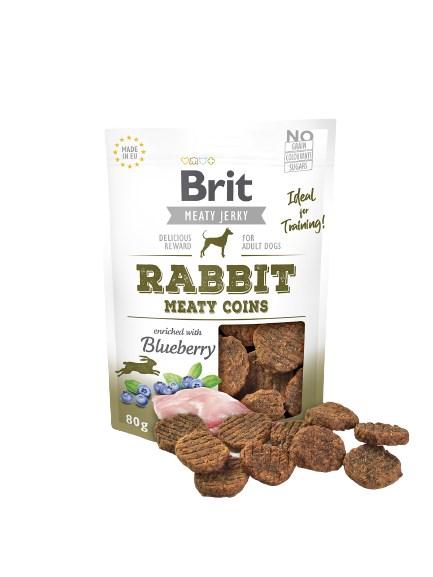 Brit Jerky Rabbit Meaty Coins  hundegodbid med kanin 80 g