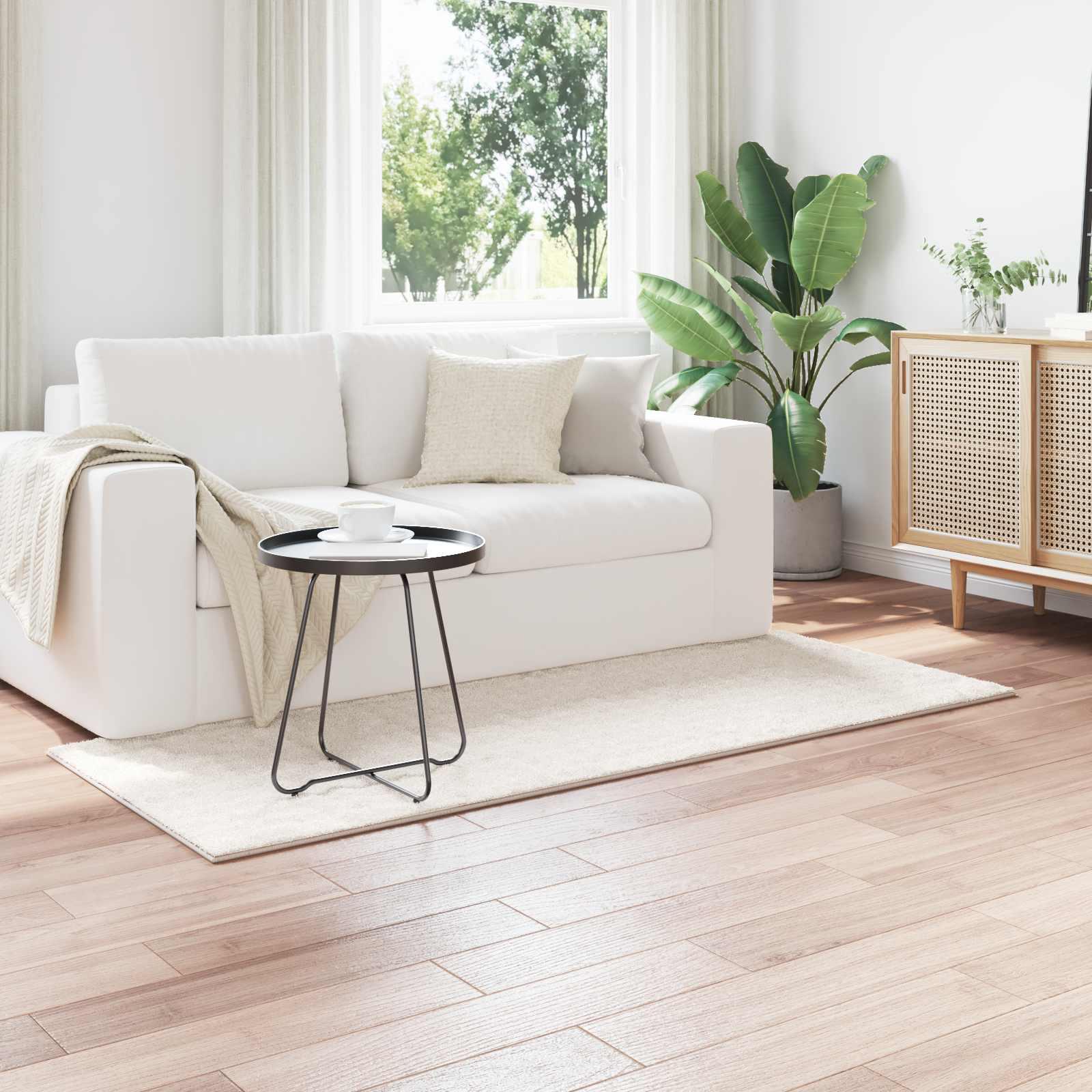 Områdetæppe SIROLO - rektangulært 150 × 80 cm, creme, polyester