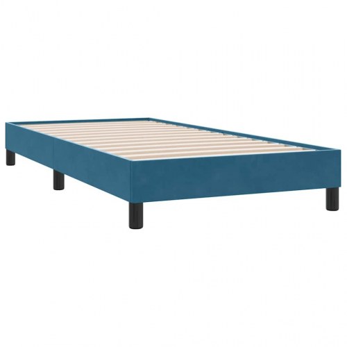 Kontinentalseng med madras 80x210 cm mørkeblå fløjl