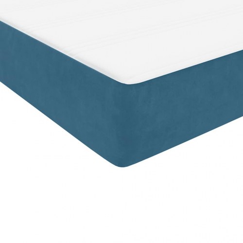 Kontinentalseng med madras 80x210 cm mørkeblå fløjl
