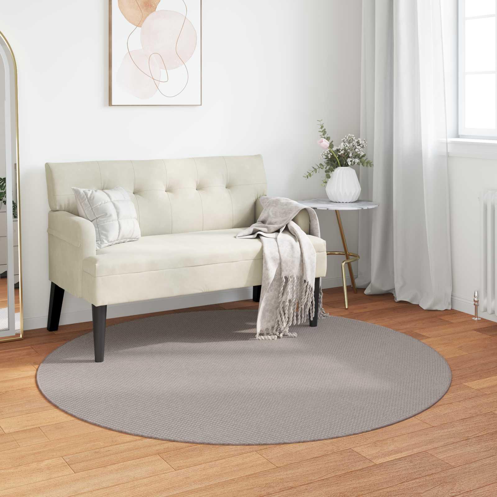Områdetæpper Rund Creme og Taupe Ø 160 CM