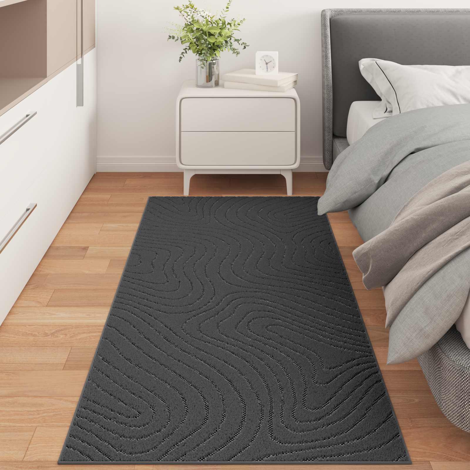 Områdetæpper Rektangulær Antracit 200 x 80 cm