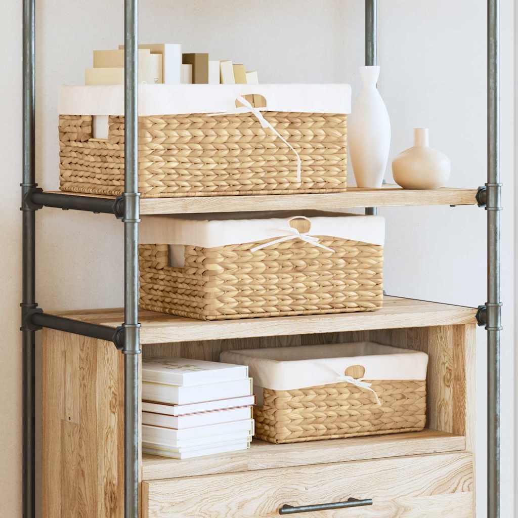 Opbevaringskurve 3 stk Naturfarvet 40 x 30 x 18 cm Vandhyacint