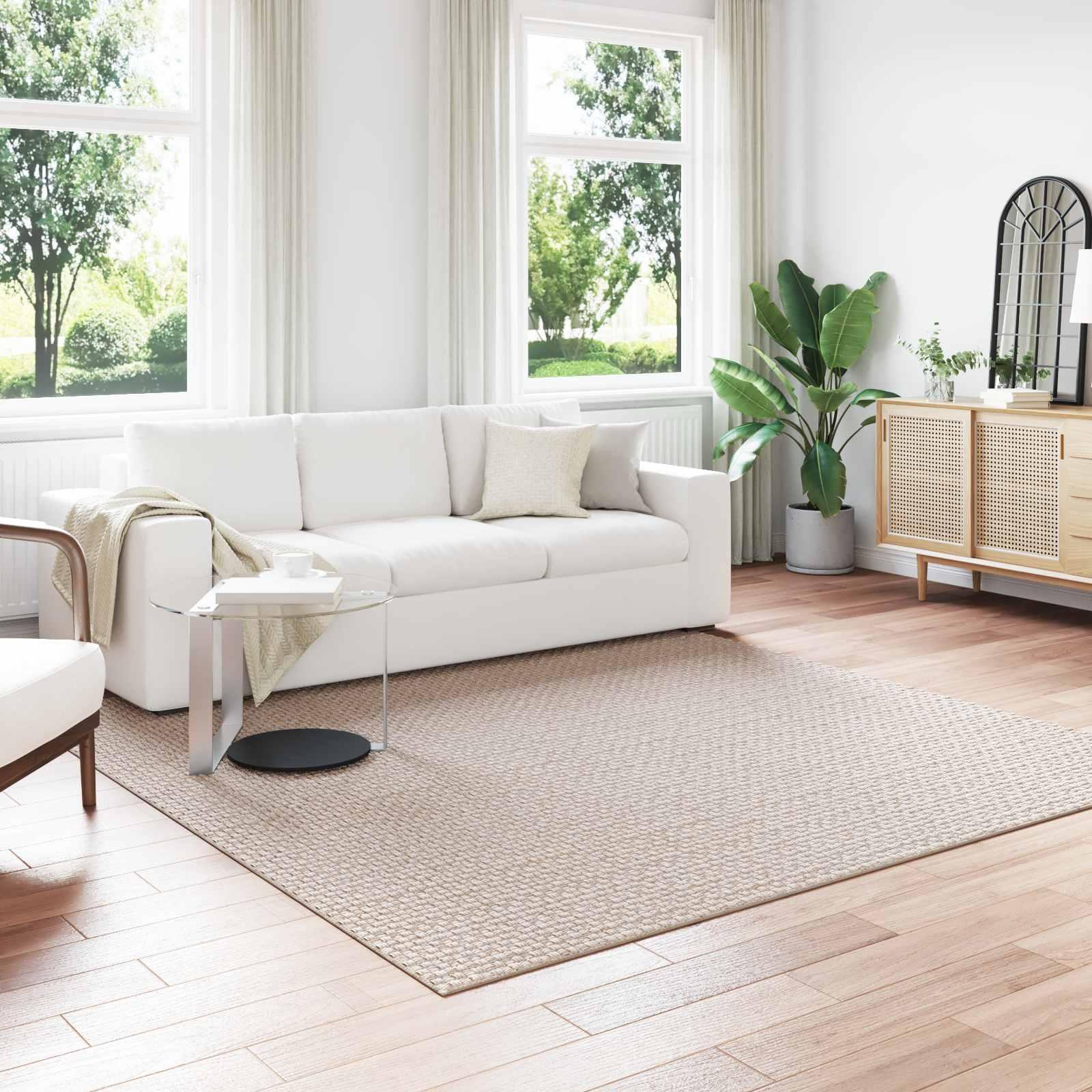 Områdetæpper Firkantet Creme 240 x 240 cm
