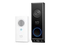 Eufy Video Doorbell 2K – smart dørklokke med kamera og klokkespil (sort)