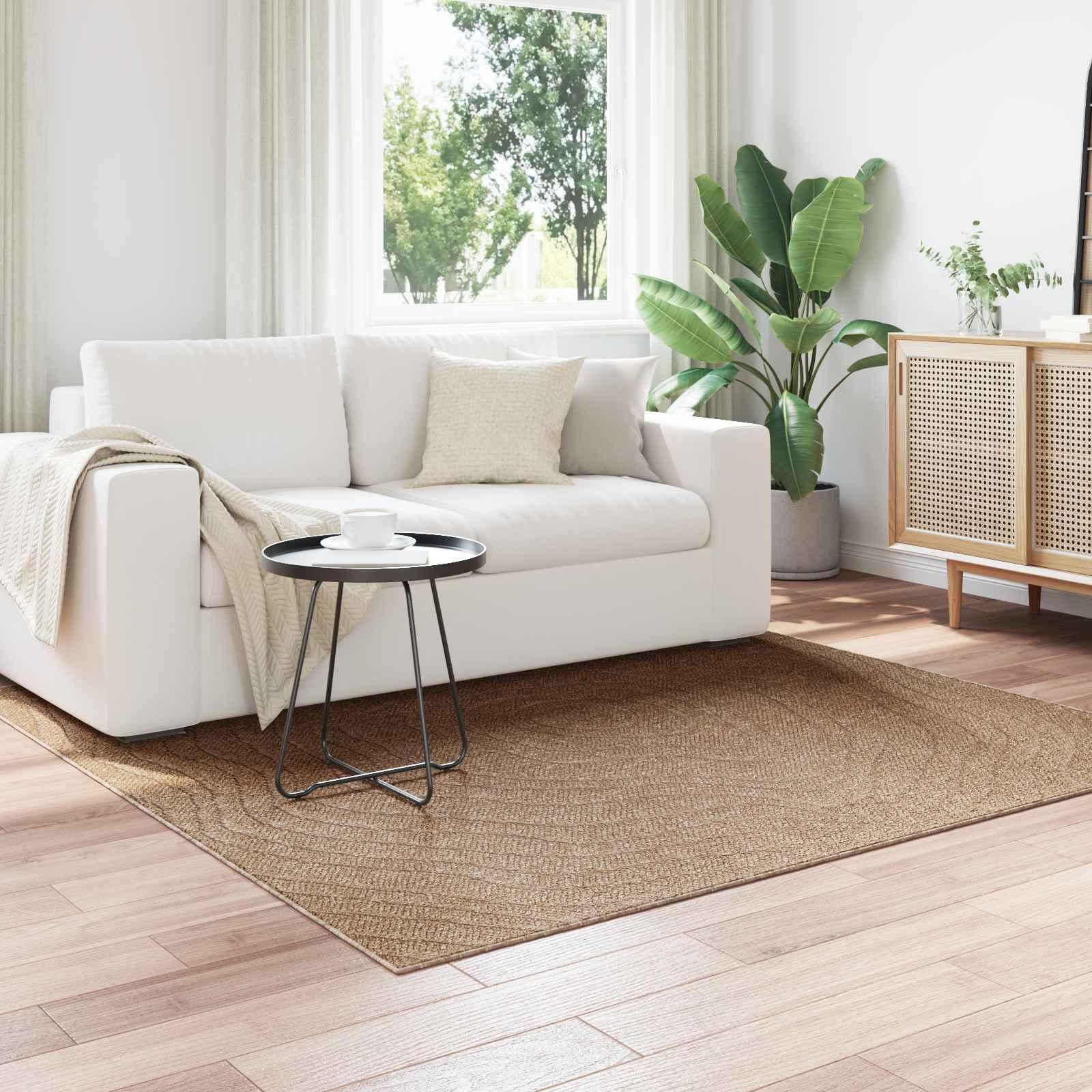 Områdetæpper Moiré Firkantet Naturfarvet 200 x 200 cm