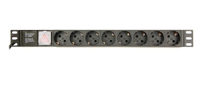 Gembird EG-PDU-014-C14 PDU - 8 stk. Schuko-udtag, 1U, sort billede