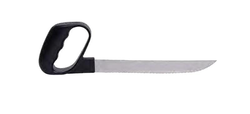 SUNDO brødkniv med skridsikkert greb takket klinge, sort håndtag