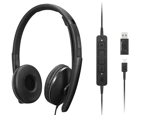 Lenovo 4XD1M45627 kablet headset med hovedbøjle - USB-C, sort billede