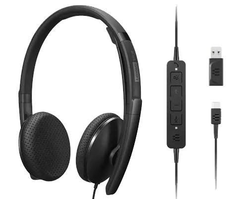 Lenovo 4XD1M45626 kablet headset med hovedbøjle - USB‑C, sort