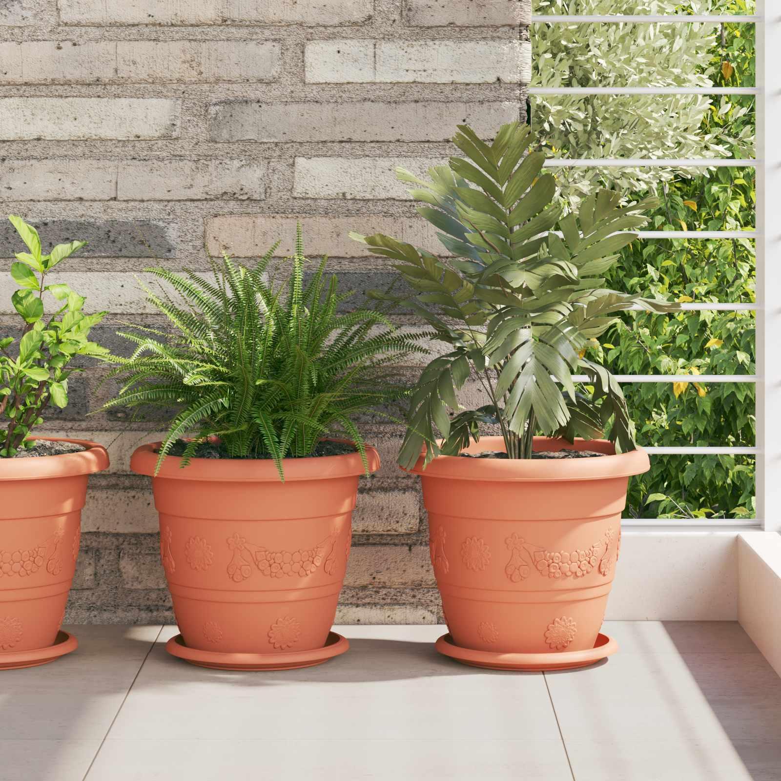 Plantepotter 24 stk Mursten Rød Ø 26 x 21.5 cm Plastik