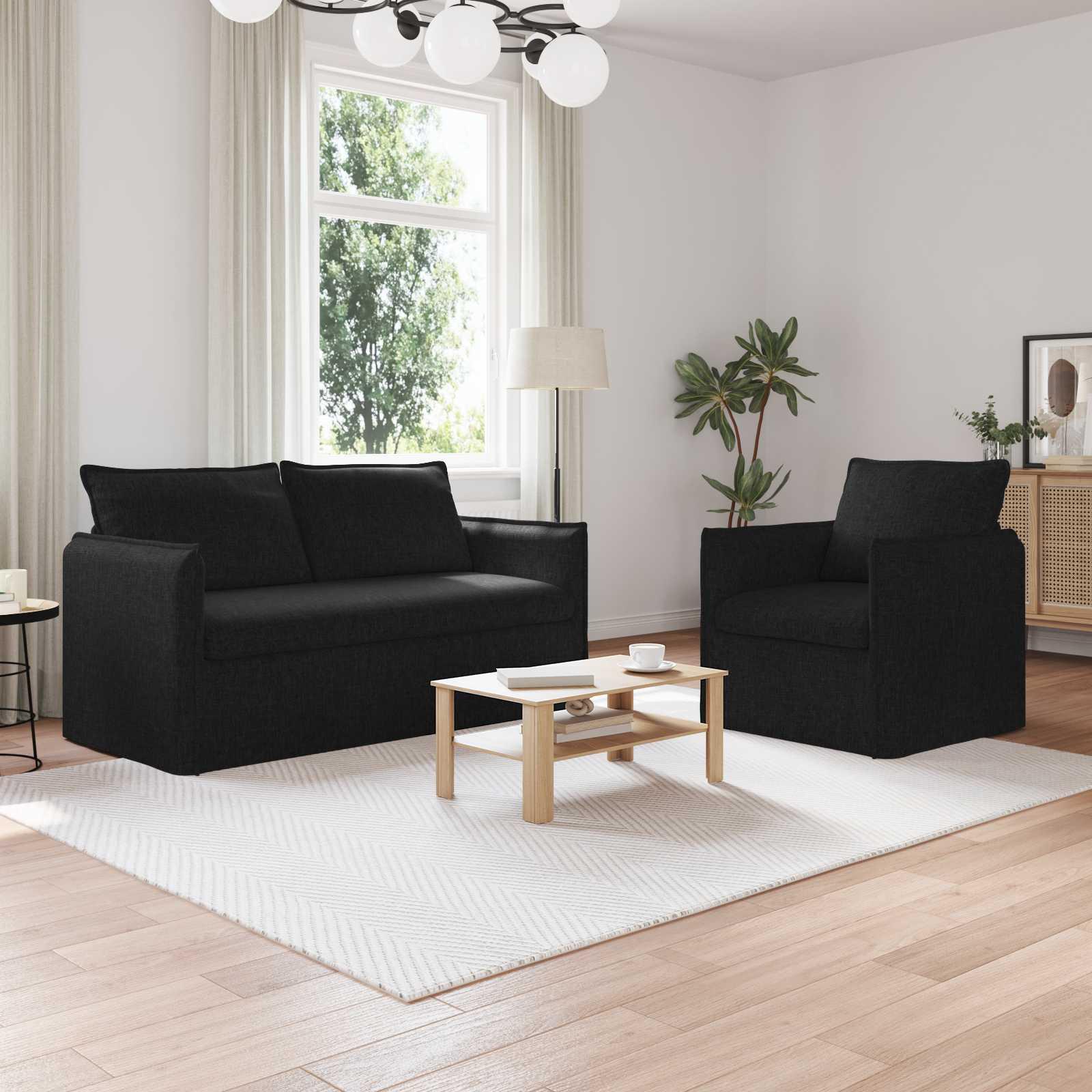 Sofa 140cm 2 stk Sort Metal