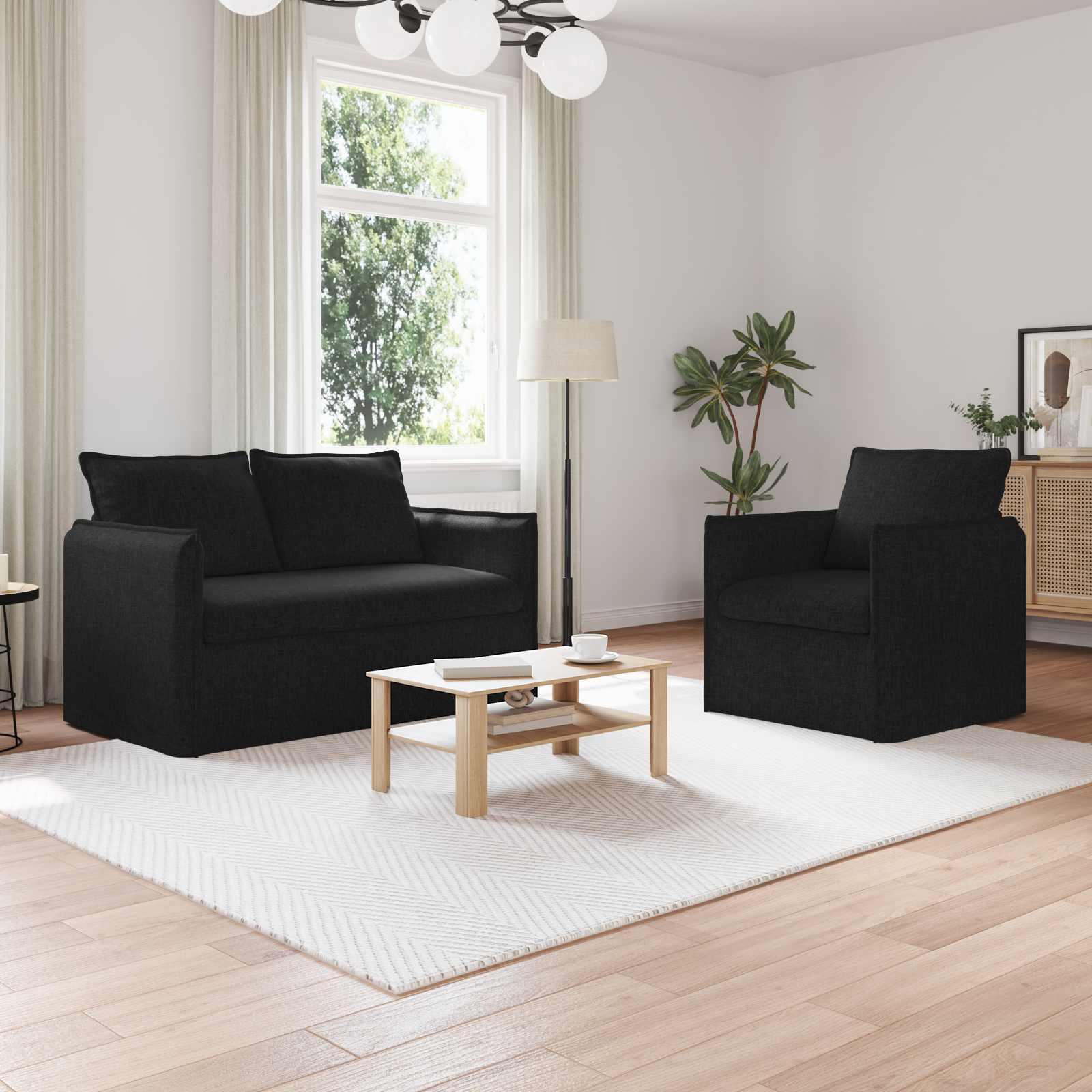 Sofa 120cm 2 stk Sort Metal
