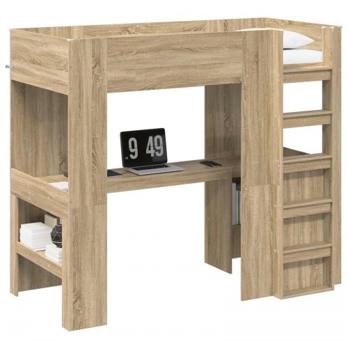 Loft Sengestel med Skrivebord Sonoma eg 90 x 200 cm