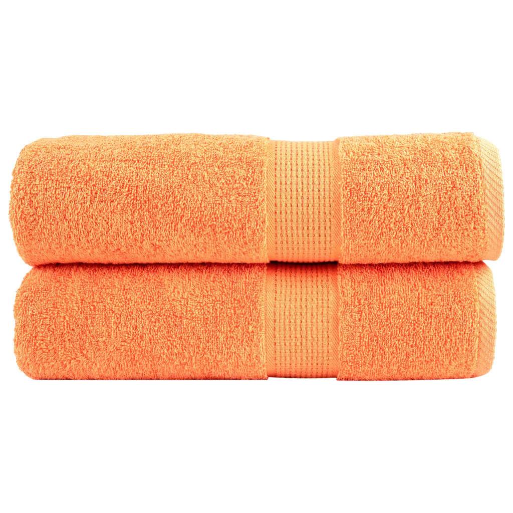 vidaXL Premium badehåndklæder SOLUND 2 stk. orange 100x150 cm 600 gsm