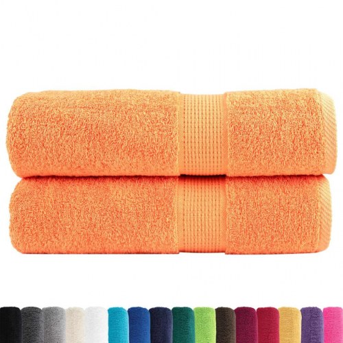 Premium badehåndklæder SOLUND 2 stk. orange 100 x 150 cm 600 gsm