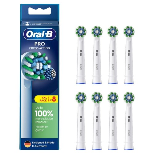 Oral-B Pro Cross Action – ekstra tandbørstehoveder, hvid – 8 stk.
