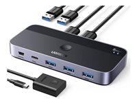 Ugreen - KVM / USB switch - 2 x KVM port(s) + 1 x USB-C + 3 x SuperSpeed USB