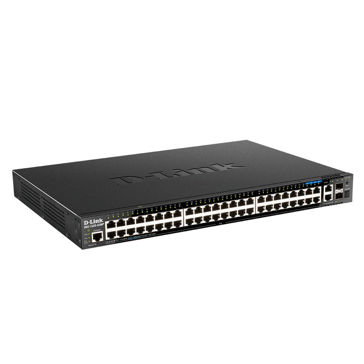 D-Link DGS-1520-52MP/E - 48-port PoE+ switch med 10G uplinks (1U rack) billede