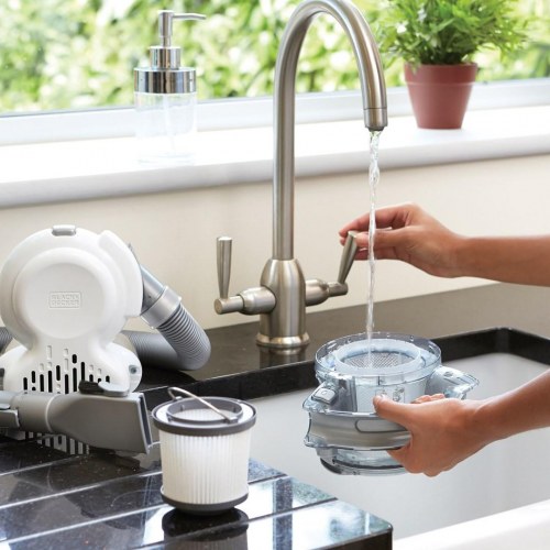 Black & Decker PD1820L-QW håndstøvsuger - krom, poseløs, 18 V