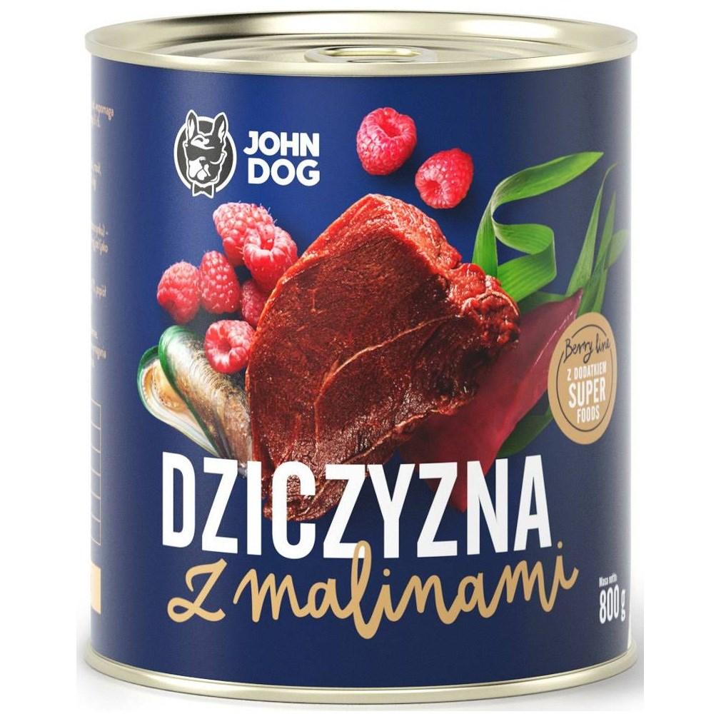 JOHN DOG Berry Line Vildt med hindbær – vådfoder til hund – 800 g