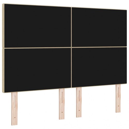 LED-sengegavl i velourstof - grågrøn, 160 x 5 x 128 cm