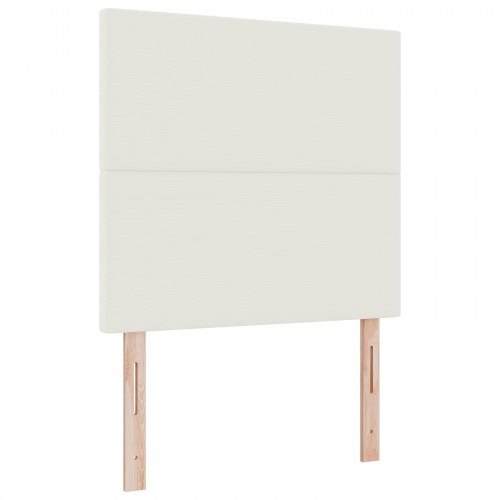 LED sengegavl med RGB-lys - creme velour, 90 cm