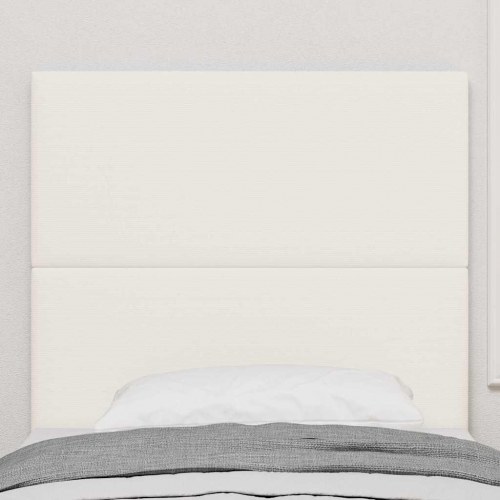 LED sengegavl med RGB-lys - creme velour, 90 cm