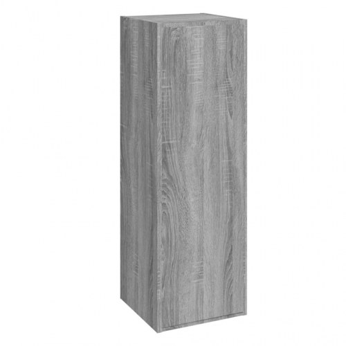Tv-skabssæt i grå sonoma-eg - 8 dele, væghængt med opbevaring