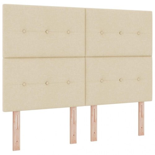 Højdejusterbar sengegavl i stof - creme, 160 cm